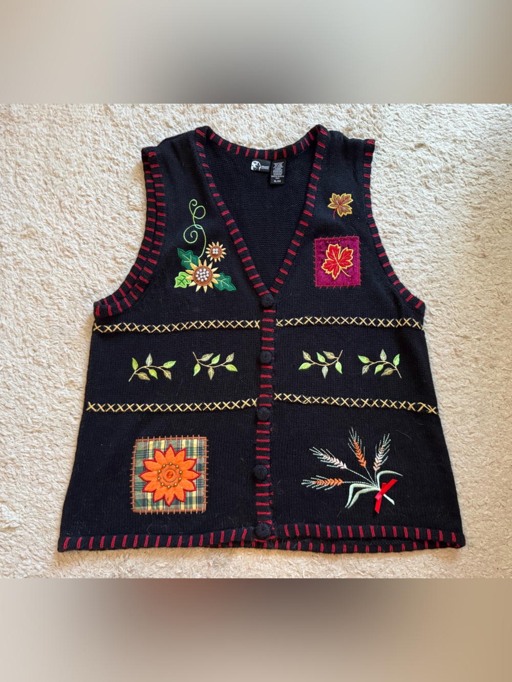 Vtg fall sweater vest